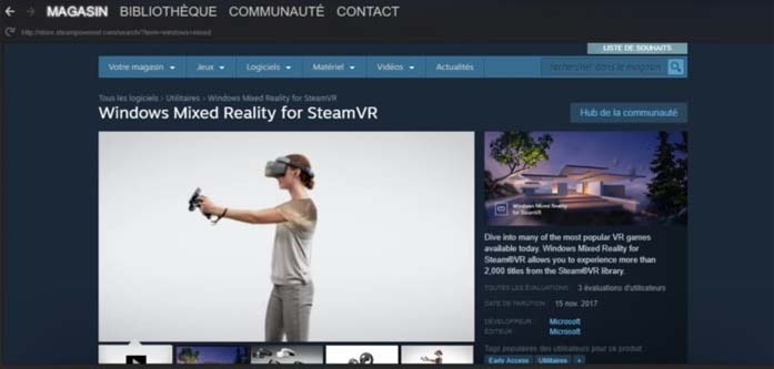 Download the Windows Mixed Reality App for SteamVR